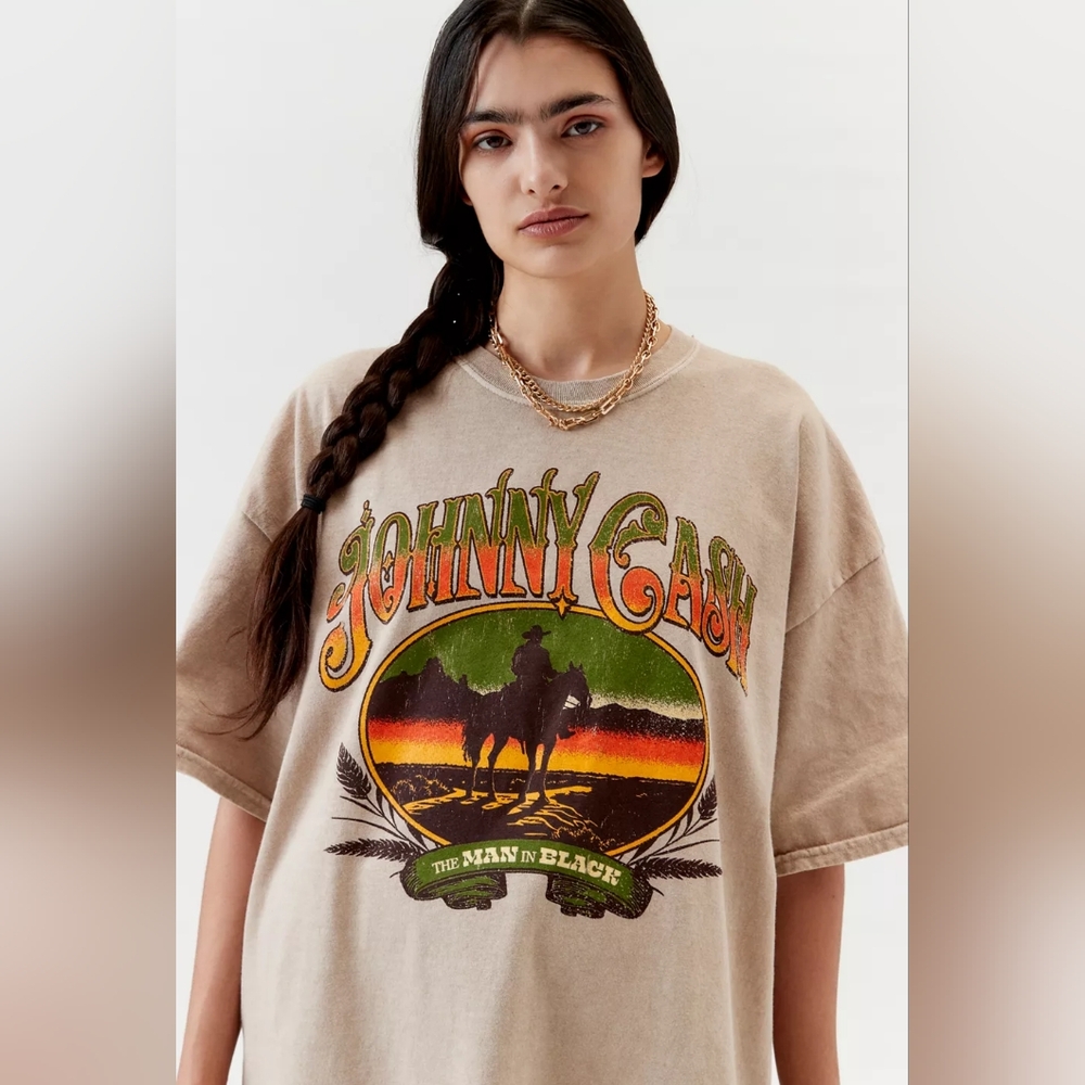 Johnny Cash Man In Black T-Shirt Dress